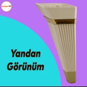Alcazar Lüks Mobilya Kanepe Sehpa Tv Ünitesi Koltuk Ayağı Baza Ayakları 15 Cm Krem Altın - 3
