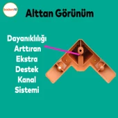 Alcazar Lüks Mobilya Kanepe Sehpa Tv Ünitesi Koltuk Ayağı Baza Ayakları Köşe 14 Cm Ceviz Altın thumbnail 4