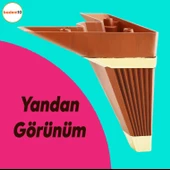 Alcazar Lüks Mobilya Kanepe Sehpa Tv Ünitesi Koltuk Ayağı Baza Ayakları Köşe 14 Cm Ceviz Altın thumbnail 3