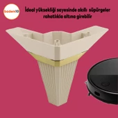 Alcazar Köşe Lüks Mobilya Kanepe Sehpa Tv Ünitesi Koltuk Ayağı Baza Ayakları 12 Cm Krem Altın thumbnail 5