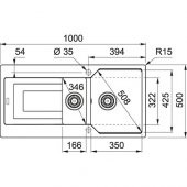 FRANKE URBAN UBG 651-100 BIANCO 1.5 GÖZLÜ GRANİT MUTFAK EVYESİ - 2