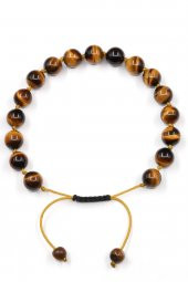 Kaplan Gözü Doğal Taş Makrome Örme Bileklik thumbnail 1