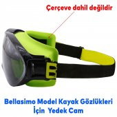 Bellasimo Çerçevesiz Kayak Gözlüğü Camı Lens Değiştirebilir Cam Antifog Güneş Kar Gözlük Camı Füme - 7