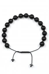 Shungite Doğal Taş Makrome Örme Bileklik - 1