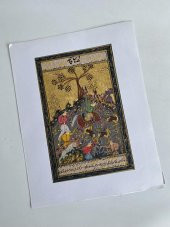 İnsanların Doğaya Zulmü Adlı El Yapımı Minyatür Resim  27,5x17,5 cm - 5