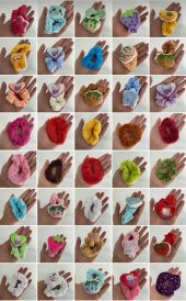 Peluş Lastik Saç Tokası 1300 Adet - 1