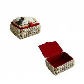 Deniz Kabuğu Kaplamalı Kutu 7x5x4cm - Mücevher Takı Kutusu - 1