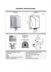 Şeker Portakalım Vialli OG1T Maxi Centerfeed İçten Çekmeli Kağıt Havlu Dispenseri Aparatı Şeffaf - 2