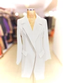 Ecem Kasab Boutique Selinada  Zincir Detaylı Ceket Ekru - 3