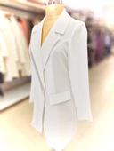 Ecem Kasab Boutique Selinada  Zincir Detaylı Ceket Ekru - 1