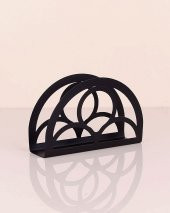 Şeker Portakalım Ferforje Metal Masaüstü Peçetelik Siyah 14 Cm - 1