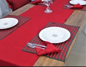 40x150 Kırmızı Runner, Yılbaşı Masa Runner, 100 Pamuk İnce Kumaş thumbnail 2