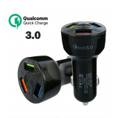 Oto 3 Usb Qualcomm Quick Qc 3.0 7a Hızlı Araç Şarj Aleti Cihazı - Beyaz - 4