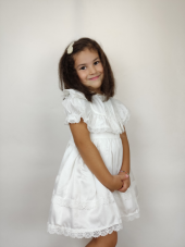 Kız Bebek Beyaz Elbise Doğum Günü Elbisesi ID:578 thumbnail 1