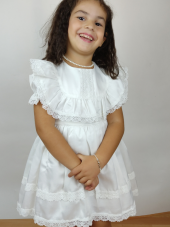 Kız Bebek Beyaz Elbise Doğum Günü Elbisesi ID:578 thumbnail 3