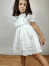 Kız Bebek Beyaz Elbise Doğum Günü Elbisesi ID:578 thumbnail 4