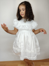 Kız Bebek Beyaz Elbise Doğum Günü Elbisesi ID:578 thumbnail 5