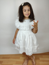 Kız Bebek Beyaz Elbise Doğum Günü Elbisesi ID:578 thumbnail 7