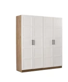 ÇAKIL MDF 4 Kapılı 2 Çekmeceli Gardrop Elbise Dolabı 160x53x216cm - 1
