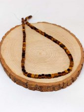 Kaplan Gözü Taşı Küp Şekilli YARIM Dizi 4mm (18cm uzunluğundadır) thumbnail 2