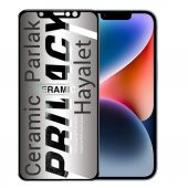 İphone 14 Plus Parlak Hayalet Prıvacy Seramik Esnek Ekran Koruyucu - 1