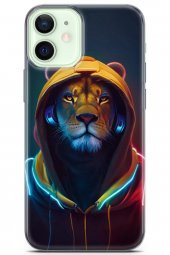 Apple iPhone 12 Uyumlu Kılıf Milano 06 Anime Aslan Koruyucu Kapak Lacivert - 1