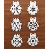 6 Adet 8cm Yılbaşı Ağaç Süsü Ahşap Kar Tanesi Boyanabilir - 1