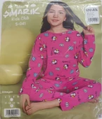 ŞIMARIK KUŞ BASKILI KIZ ÇOCUK PİJAMA TAKIMI - 1