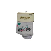 PANDORA BİSİKLET BASKILI KIZ BEBEK KİLOTLU ÇORAP - 1