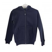 PITIRCIK DÜZ RENK FERMUARLI KAPŞONLU ÜÇ İP UNISEX SWEAT - 1