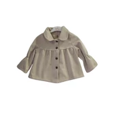 MARKAMPİNK ASTARLI KOLU LASTİKLİ KIZ ÇOCUK KAŞE KABAN - 1