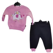 MOYES FİL KEDİ BASKILI KIZ BEBEK TAKIM - 1