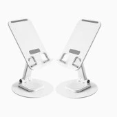 Cosmostech Telefon ve Tablet Tutucu 360° Hareketli Dönen Katlanabilir Mobil Masaüstü Stand - 1