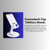 Cosmostech Telefon ve Tablet Tutucu 360° Hareketli Dönen Katlanabilir Mobil Masaüstü Stand - 4