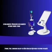 Cosmostech Telefon ve Tablet Tutucu 360° Hareketli Dönen Katlanabilir Mobil Masaüstü Stand - 3