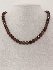 Dumanlı Kuvars Taşı Faset Kesim Kolye 8mm (Sabit Klipsli) thumbnail 3