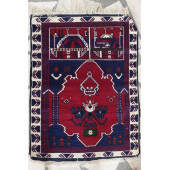 Algelsineve Large El Dokuması Antika Halı Seccade, doğal yünden - 2