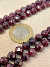Lal (Granat) (Garnet) Taşı Faset Kesim Kolye 8mm (Sabit Klipsli) - 4