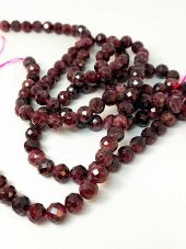 Lal (Granat) (Garnet) Taşı Faset Kesim Kolye 8mm (Sabit Klipsli) - 6