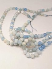 Akuamarin Taşı Faset Kesim YARIM Dizi 8mm (18cm uzunluğundadır) thumbnail 3