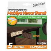 Kendinden Yapışkanlı Masa,Raf,Dolap,Tezgah,Mobilya Kenar Bandı 18mmX5 Metre-Koyu Kahve - 1