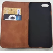 Apple iPhone 7 Plus Cüzdan Kılıf Hakiki Deri Deritel Desen Taba - 2
