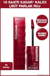 Maybelline New York Super Stay Vinyl Ink Uzun Süre Kalıcı Likit Parlak Ruj 55 Royal - 1