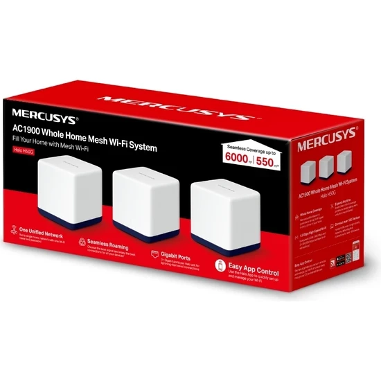 Mercusys Halo H50G 3 Port 1900 Mbps 3lü Router thumbnail 5