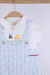 Babyhola %100 Pamuk Erkek Bebek Şapkalı Tulum 2'li Set 13670 - 6