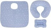 Sevibebe Anne Bebek Minderi Emzirme Yastığı Emzirme Örtüsü 3lü Set Mavi Yıldız Desen 75 - 1