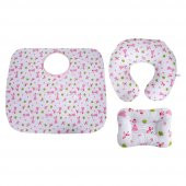 Sevibebe Anne Bebek Minderi Emzirme Yastığı Emzirme Örtüsü 3lü Set Prenses Desen 75-34 - 1