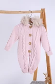 Babyhola %100 Kalın Triko İçi Velsoft Tulum Kız Erkek Bebek Çocuk Kapüşonlu Kışlık Dış Tulum 5710 - 8
