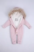 Babyhola %100 Kalın Triko İçi Velsoft Tulum Kız Erkek Bebek Çocuk Kapüşonlu Kışlık Dış Tulum 5713 - 12