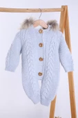 Babyhola %100 Kalın Triko İçi Velsoft Tulum Kız Erkek Bebek Çocuk Kapüşonlu Kışlık Dış Tulum 5712 - 1